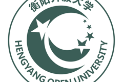 衡阳开放大学校徽标（圆形蓝色）